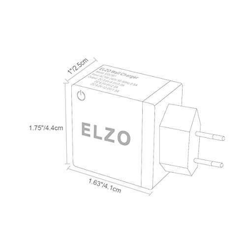 ELZO QC 3.0 Cargador Rápido 18W USB Quick Charger 2.4A para HTC One A9, LG G6 / V20, Samsung S7 Plus / S7 / S7 Edge, Huawei Mate 9, Sony Xperia, Más Móviles y Tablets con QC 3.0 o QC 2.0.
