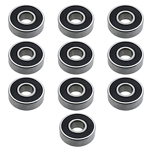 eMagTech Rodamientos de patineta 608RS ABEC-11 con ranura profunda rodamientos de bolas de doble sellado blindado 8x22x7mm acero cromado negro para patines patinetes ruedas impresora 3D