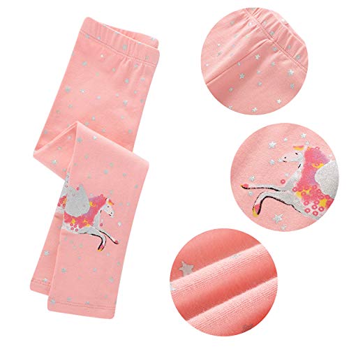 EmaoFun Leggings para Niñas Chicas Estampado, Stretch Pantalón para 2-7 Años(3 Pack)(Color27T)