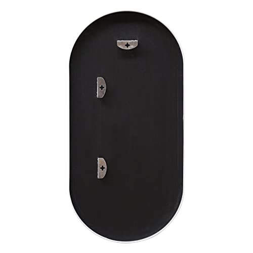 [en.casa] Espejo de Pared para Baño Pasillo Elegante Forma Elíptica Horizontal/Vertical Aluminio 40 x 80 cm Blanco