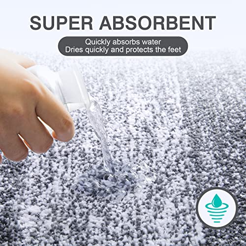 Enyhom Alfombra de baño de microfibra extrasuave, antideslizante, lavable, gris oscuro, alfombra de baño, absorbente de agua, 50 x 80 cm