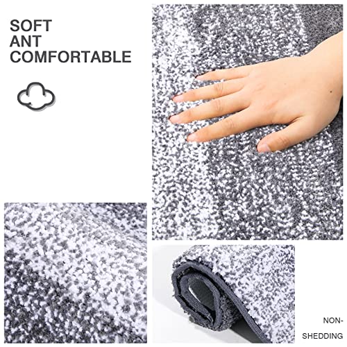 Enyhom Alfombra de baño de microfibra extrasuave, antideslizante, lavable, gris oscuro, alfombra de baño, absorbente de agua, 50 x 80 cm