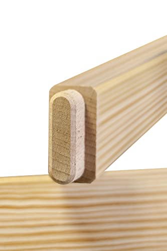 Escalera de Mano DRABEST Pro de Madera – Escalera de Mano de 3 peldaños – – Escalera de Mano Ligera – Escalera Plegable para el hogar - Refuerzos De Zinc – Capacidad 150 Kg – 57x95x13cm