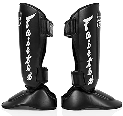 Espinilleras Fairtex SP7 Twister para Boxeo, Muay Thai, MMA; Desmontables (Negro, XL)