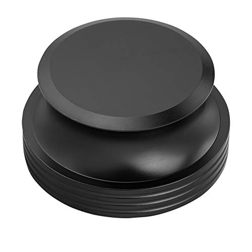 Estabilizador de Peso de Registro de Aluminio, Abrazadera de Peso de Registro LP Estabilizador de Disco de Metal de Vinilo para Tocadiscos, Reproductor de CD, chasis(Negro)