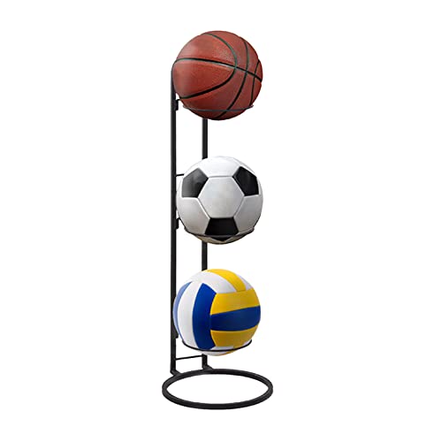 Estante De Pelota Vertical, Estante De Almacenamiento De Pelotas, 3 Capas Soporte Balón De Fútbol, Estante De Almacenamiento Portátil para Fútbol Y Baloncesto, Voleibol