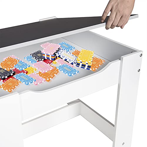 EUGAD Juego de Mesa y 2 Sillas Infantiles Grupo de Asientos para Niños Muebles de Madera y MDF para Niños con Espacio de Almacenamiento Gris + Blanco 0001ETZY