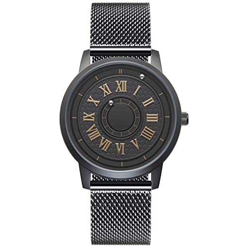 EUTOUR Reloj Hombre Relojes para Parejas Magnetico Designer Cuarzo Rodamiento de Bolas Relojes de Pulsera para Hombres Mujres con Correa de Acero Inoxidable Roma