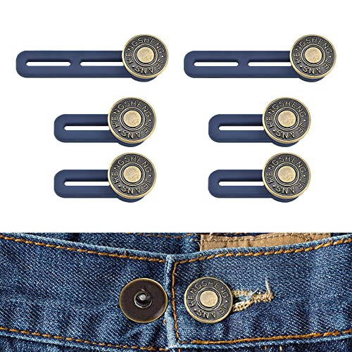 Extensor de botón de 6 piezas para pantalones, extensor de cintura de pantalones, juego de extensores de botones de cintura de jeans extendidos para faldas de jeans, pantalones