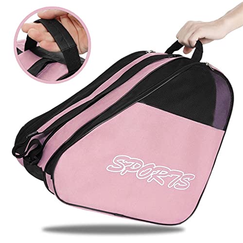 F Fityle Bolsa para Patines de y en línea, Bolsa de Almacenamiento Grande para Patines de, Patines de Ruedas, Patines en línea para niños y Adultos, Rosado