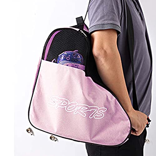 F Fityle Bolsa para Patines de y en línea, Bolsa de Almacenamiento Grande para Patines de, Patines de Ruedas, Patines en línea para niños y Adultos, Rosado