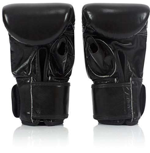 Fairtex Guantes Muay Thai TGO3, Entrenamiento & Sparring Bag Guantes de Boxeo para Kick Boxing MMA K1 (Negro, M)