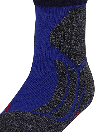 FALKE SK2 Intermediate Stripes K KH lana calida gruesa 1 par, Calcetines de esquí Unisex niños, Azul (Yve 6714), 27/30 EU