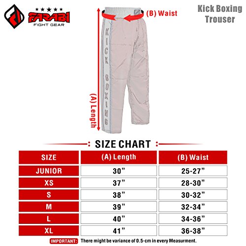 Farabi Muay Thai Trouser Kickboxing Trouser Mix Martial Arts Clothing Kick Boxing Cage UFC Muai Thai Bottom (Black, Small)