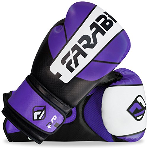 Farabi Sports Boxing Gloves Boxing Gloves for Training Punching Sparring Muay Thai Kickboxing Gloves (Purple/Black, 14-oz)
