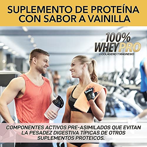 Farmafusion 100% Whey Protein con Colágeno y Magnesio, 43 gramos de Proteína pura Por Toma, 0% Azúcares, Vainilla, 1000 g