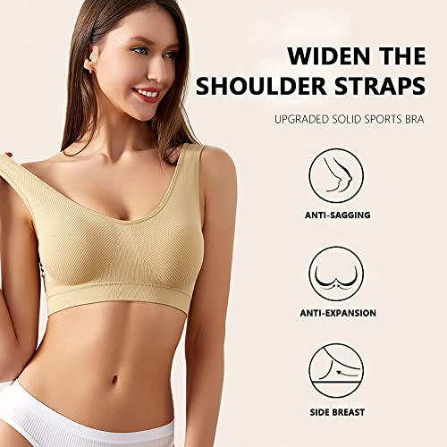 FDEETY Sujetador Deportivo Mujer Push up Sujetador Sin Aro con Relleno Extraíble Deportivo para Yoga Fitness Zumba