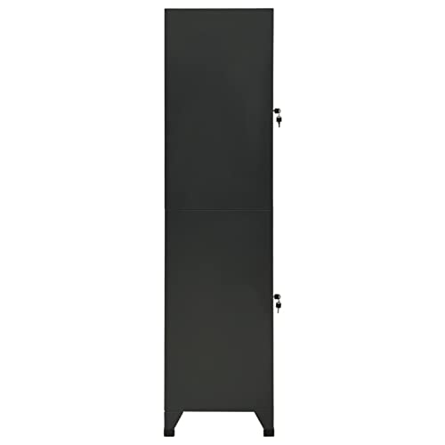 Festnight Taquillas Metalico Pequeña, Taquillas Vestuario, Armario Taquillas Armarios Oficina, con 2 Compartimentos Percha y Puerta con Cerradura, para Colegios y Oficinas, Blanco 38x40x180 cm