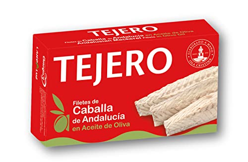 Filetes de Caballa de Andalucía en Aceite de Oliva - 5 Latas x 120g - TEJERO - Conserva de Pescado