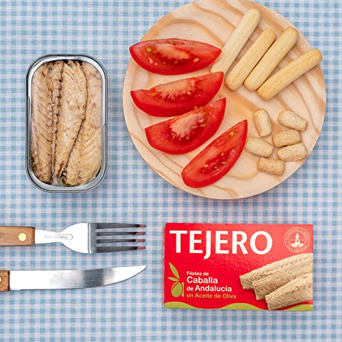 Filetes de Caballa de Andalucía en Aceite de Oliva - 5 Latas x 120g - TEJERO - Conserva de Pescado