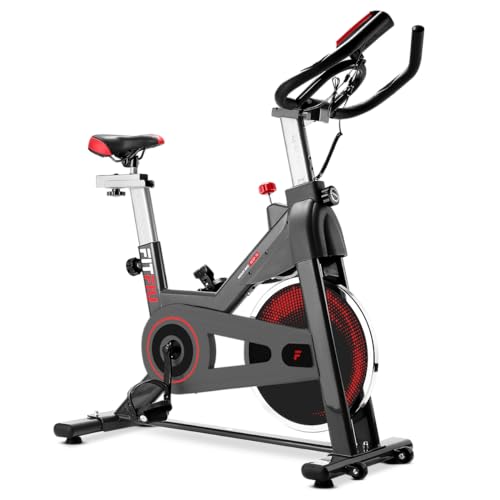 Fitfiu Fitness BESP-70 - Bicicleta Indoor Disco de inercia 13kg, pulsómetro, múltiples Niveles de Resistencia, Manillar y sillín Deportivo Regulables, Pantalla LCD