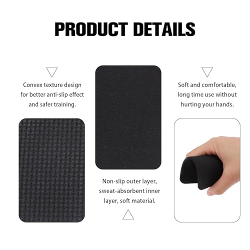 Fitness Grip Pads, punwey Juego de 10 Almohadillas de Agarre para Dominadas, Culturismo y Entrenamiento de Fuerza, Almohadillas de Agarre de Neopreno, Alternativa a Los Guantes de Entrenamiento