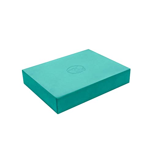 Fitness Mad Bloque de pilates para pilates y entrenamientos en casa, diseño ecológico de EVA, soporte para varias posturas, azul, 35 cm x 25 cm x 60 mm (verde azulado)