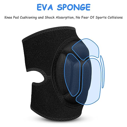 flintronic 1 Par Rodilleras Trabajo, Protección para la Rodilla, Esponja Eva De 20 Mm de Grosor, Antideslizantes para Rodilleras Voleibol Ajustables Adecuadas para Voleibol, Baile, Jardín (L,Negro)
