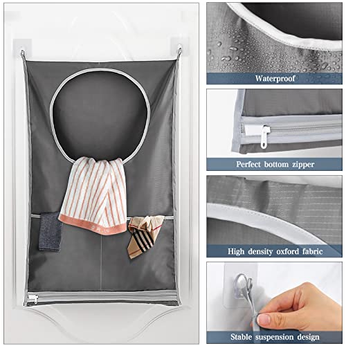 flintronic 2 Bolsas Ropa Sucia Colgar,(73 * 48cm) Bolsa Plegable de Tela Oxford para Ropa Sucia en Las Puertas+4Ganchos de Puerta de Acero Inoxidable +4 Ganchos de Succión
