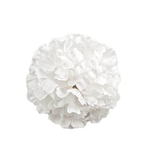 Flor Flamenca, Clavel Para el Pelo, Accesorios para Niña y Mujer, para Feria de Abril, Sevillana Chulapa y Baile (PACK 6, ROJO BLANCO PINZA)