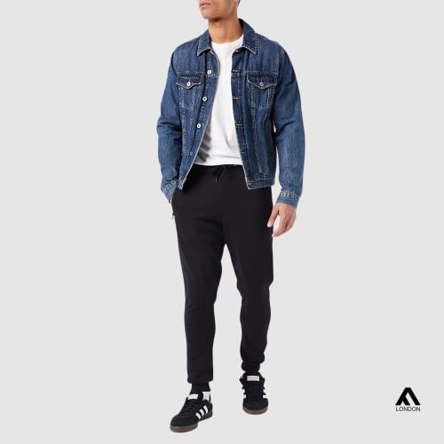 FM London Hyfresh Slim Fit Pantalones Deportivos, Negro, M para Hombre