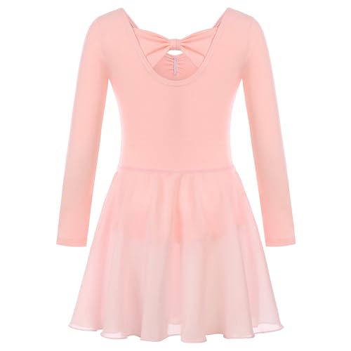 FONLAM Vestido Maillot de Ballet para Niña Conjunto de Danza Dos Piezas Maillot + Falda Leotardo Baile Danza Gimnasia Ballet Niña Infantil (11-12 Años, Rosa)