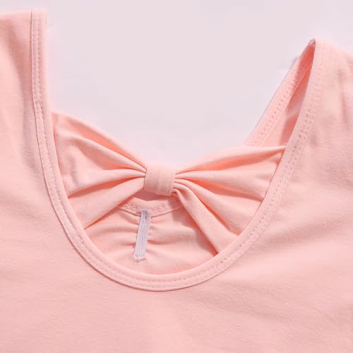 FONLAM Vestido Maillot de Ballet para Niña Conjunto de Danza Dos Piezas Maillot + Falda Leotardo Baile Danza Gimnasia Ballet Niña Infantil (11-12 Años, Rosa)