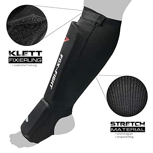 Fox-FIGH B7 - Espinilleras para artes marciales, artes marciales mixtas, espinilleras, espinilleras, saco de arena, entrenamiento, muay thai, kickboxing, artes marciales, talla M