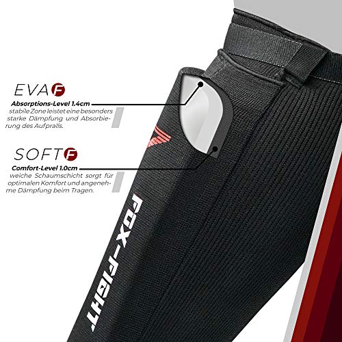 Fox-FIGH B7 - Espinilleras para artes marciales, artes marciales mixtas, espinilleras, espinilleras, saco de arena, entrenamiento, muay thai, kickboxing, artes marciales, talla M