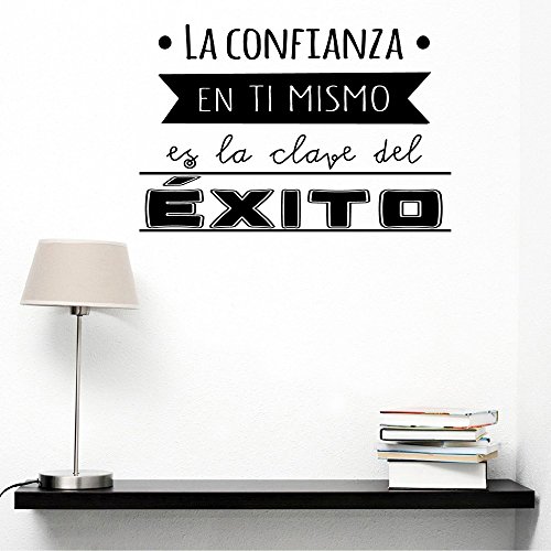 Frase Vinilo "La confianza en ti mismo" Vinilos decorativos vinilo frases motivadoras para pared. Vinilo para decorar habitaciones. Vinilos decorativos frases .Docliick DC-16127 (30x20cm)