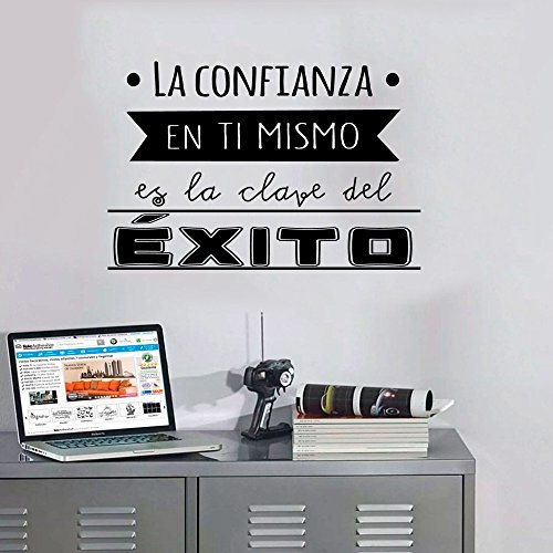 Frase Vinilo "La confianza en ti mismo" Vinilos decorativos vinilo frases motivadoras para pared. Vinilo para decorar habitaciones. Vinilos decorativos frases .Docliick DC-16127 (30x20cm)