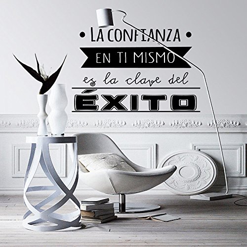 Frase Vinilo "La confianza en ti mismo" Vinilos decorativos vinilo frases motivadoras para pared. Vinilo para decorar habitaciones. Vinilos decorativos frases .Docliick DC-16127 (30x20cm)
