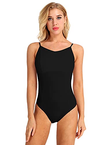Freebily Maillot Ballet para Mujer Maillot Clásico de Danza Ballet Gimnasia Maillot Leotardo Bailarina Body Algodón Maillot Yoga Fitness Mujer Negro M