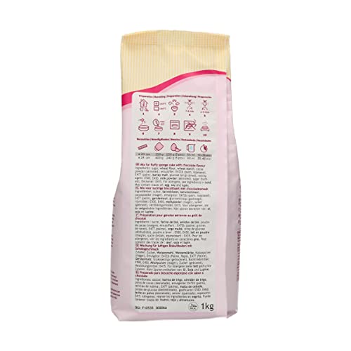 FunCakes Preparado para Bizcocho Chocolate: Fácil de Usar, Maravilloso y Ligero Bizcocho de Chocolate, Perfecto para la Decoración de Tartas, Base de Bizcocho de Chocolate, Halal. 1 Kg. 1000 g