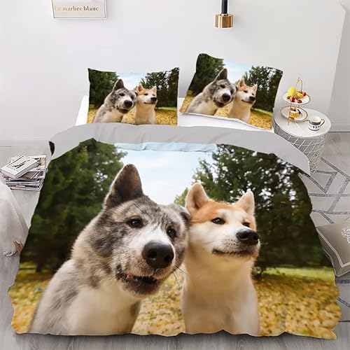Funda Nordica Cama 90 Perro Mono Funda de Edredón 150x200 Microfibra Juego de Ropa de Cama Funda Edredon con Cremallera Suave Transpirable + 2 Fundas de Almohada 50x75 cm