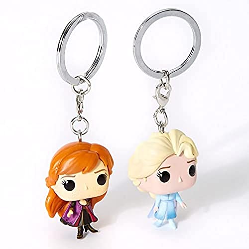 Funko POP! Keychain: Disney Frozen 2 -2 Paquete - Anna, Elsa - Collectable Vinilo Mini Figure Llavero Novedoso - Relleno De Calcetín - Idea De Regalo - Mercancía Oficial - Fans De Movies - Minifigura