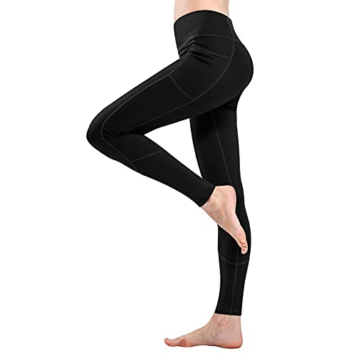 FVXYnnv Leggins Deportivos Mujer, Mallas Deporte Mujer Leggings Cintura Alta Pantalones de Yoga con Bolsillos para Gimnasio Fitness Running Pilates (L)