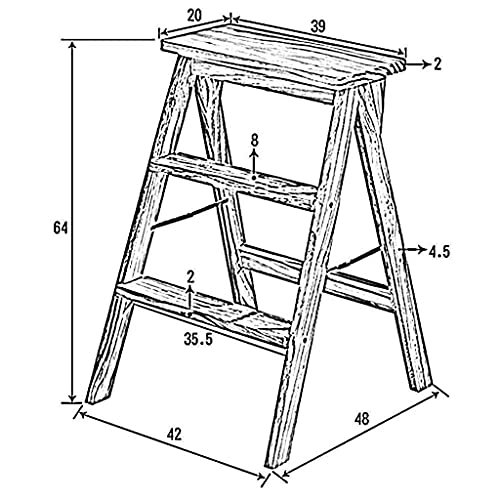 FXLYMR Escaleras Escalera Telescópica Taburetes Escalonados Plegables, Creativo Taburete Escalonado de Madera Iza Cocina Casera Taburete Ascendente Escalera de Madera Plegable Taburete para Sala de E