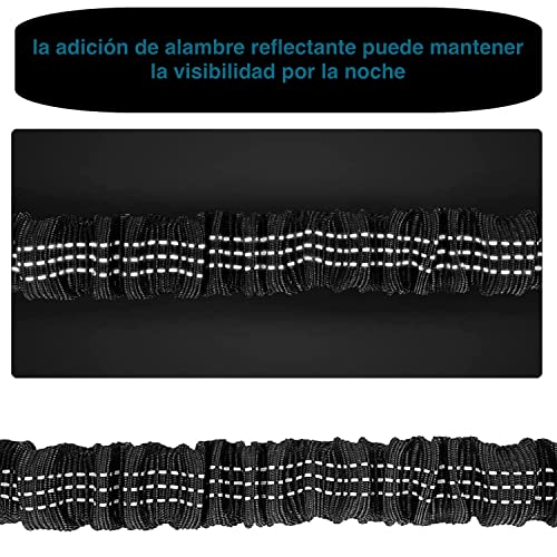 GAPPET Correa para Correr con Perros Manos Libres (120cm-200cm) con Costuras Reflectantes, cinturón Ajustable, Mango de Doble Control, Correa canicross elástica.