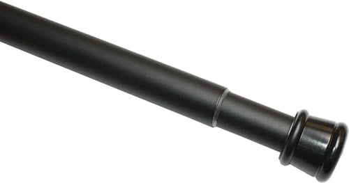 GARDINIA Barra de metal para cortinas, Extensible, Montaje sin tornillos ni taladros, Diámetro 23/26 mm, Longitud 60-100 cm, Negro mate, Acero