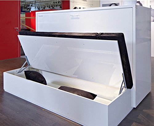 Gedotec H8900 - Herraje para cama con resorte y soporte de solapas de 60° - H8900 | Herraje de solapa con 2 muelles de tracción | Acero galvanizado | 1 juego – Bisagras para tumbonas abatibles y camas