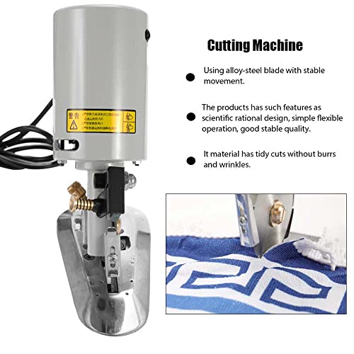 Geevorks Máquina de corte de tela portátil de poco ruido, Cortador Eléctrico Redondo Espesor Máximo de Corte 30 mm Para Corte de Tela/Piel/Caucho/Alfombra/Cartón
