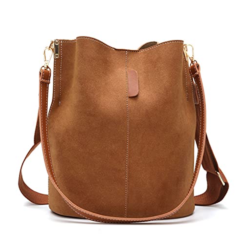 Generic - Bolso bandolera para mujer, estilo vintage, piel sintética, con correa ajustable, estilo retro, color marrón, talla única, marrón, Einheitsgröße