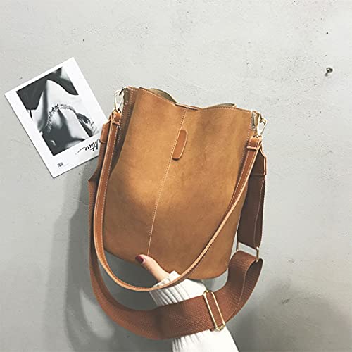 Generic - Bolso bandolera para mujer, estilo vintage, piel sintética, con correa ajustable, estilo retro, color marrón, talla única, marrón, Einheitsgröße
